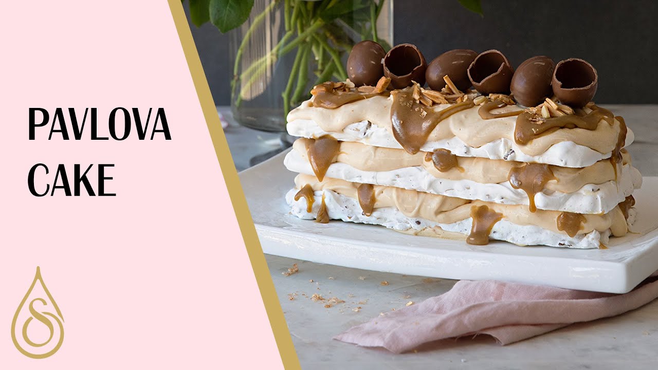 Pavlova Ice Cream Cake With Salted Caramel | Full Recipe | Kirsten Tibballs