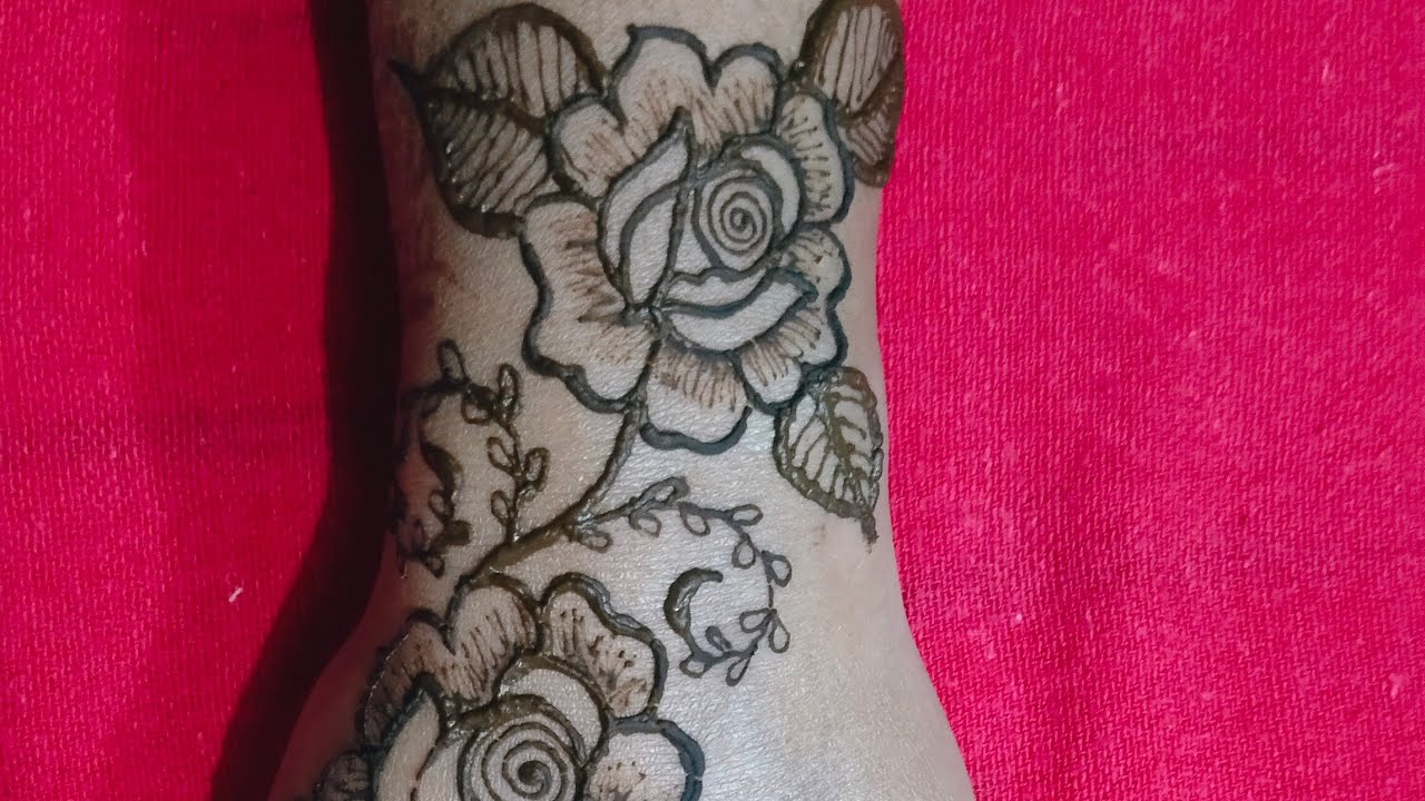 smart point is live! rose 🌹 flower and leaf 🌿 mehndi design||♥️