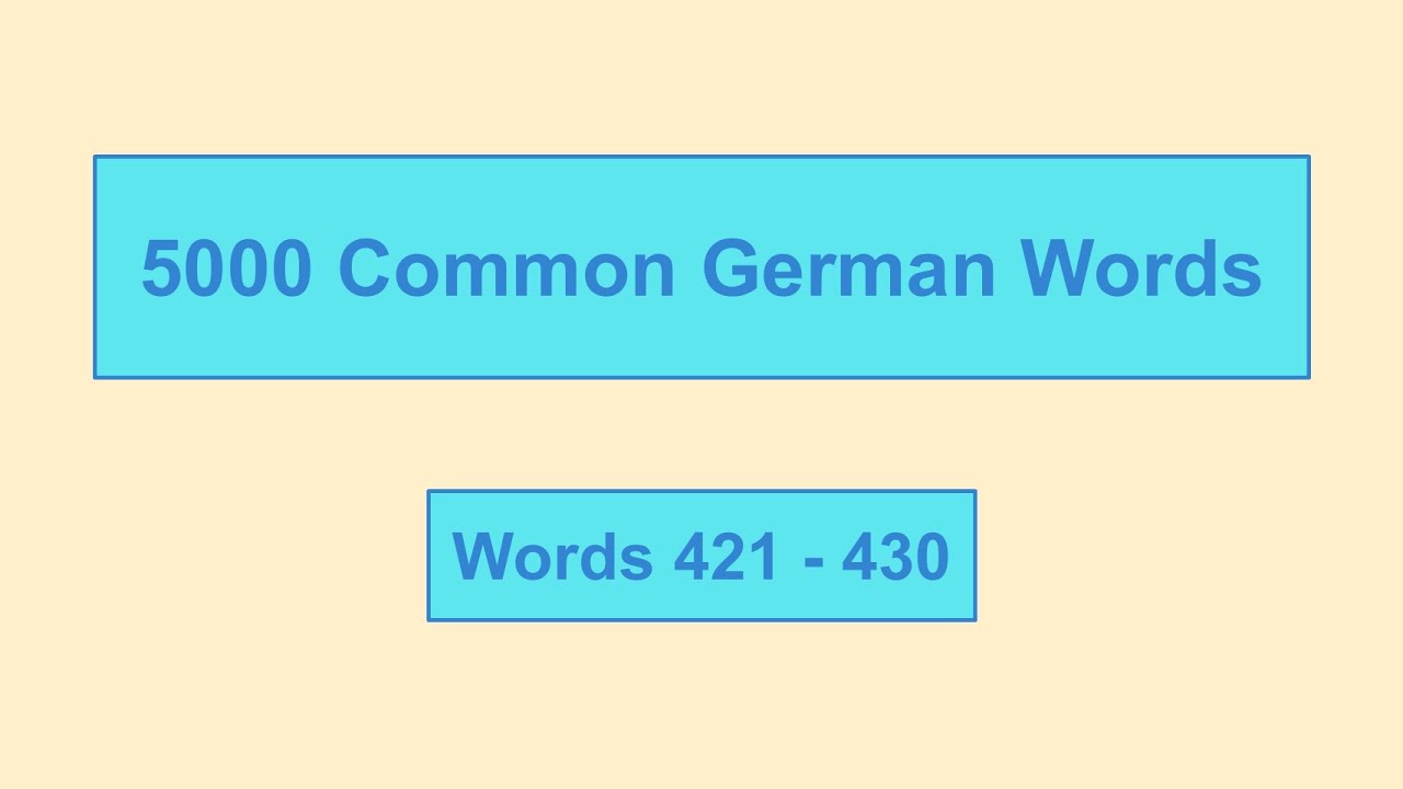 5000 Common German Words - Lesson 043