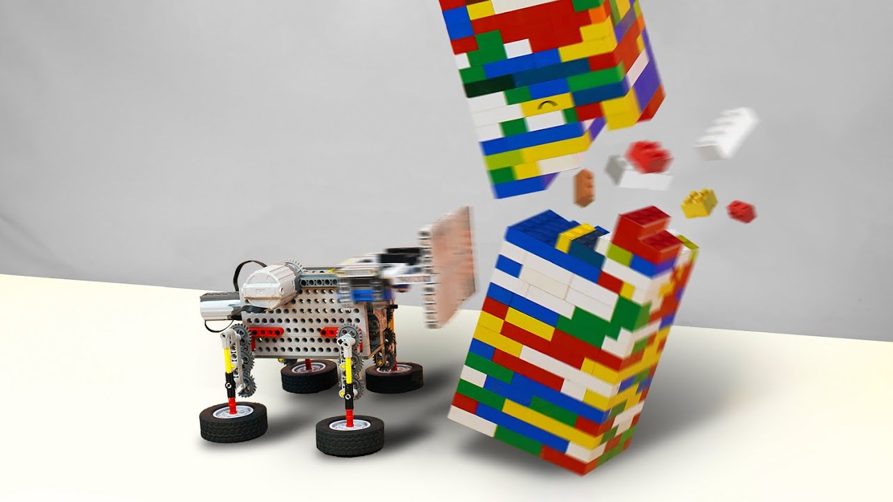 Destroying a LEGO Tower with a LEGO Climbing Machine | Boom Bricks