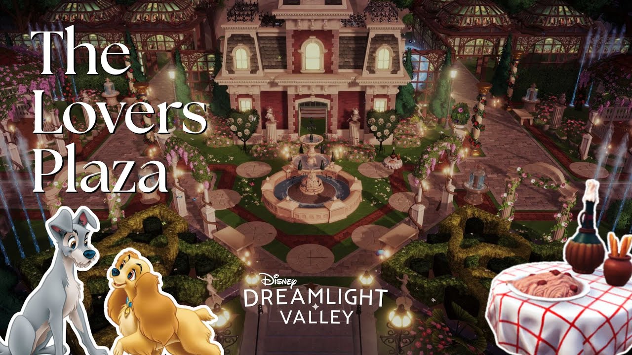 The Lovers Plaza Speedbuild | Disney Dreamlight Valley | Getting ready for the Lady and Tramp Update