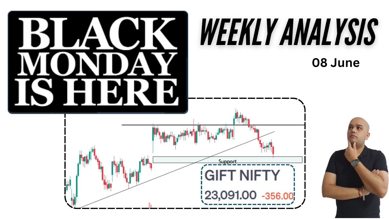 Nifty Tomorrow Plan 🔥Black Monday Set-up 💡 Clear Trade Levels #banknifty  #sensex  08 June