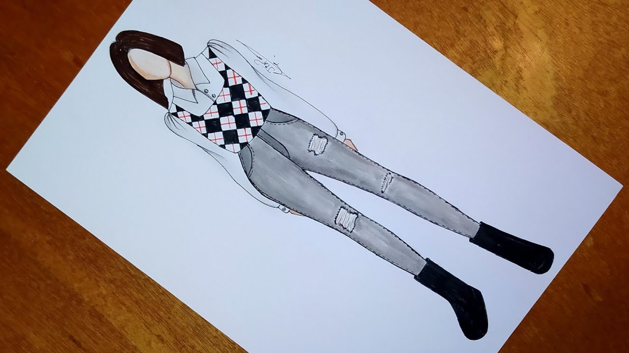 تعلم رسم ازياء كاجوال سهلة 19 | Dessin de mode