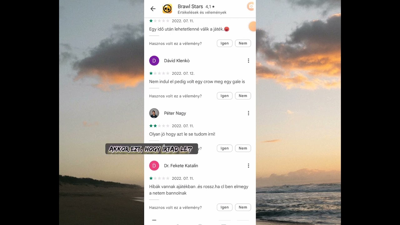 Google play értékeléseket olvasok