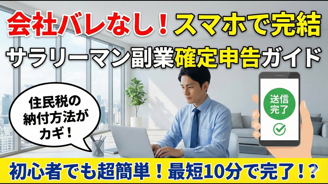【初心者向け】スマホで完結！サラリーマンの副業確定申告＆会社バレ対策ガイド