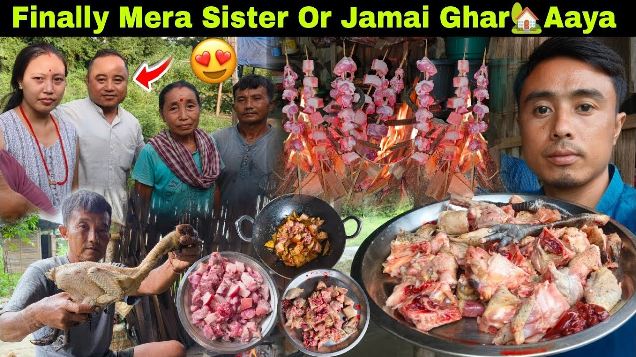 Finally Mera Sister Or Jamai Ghar🏡Aaya After Longtime | Local Chicken🐔Pork Roasting Kiya 