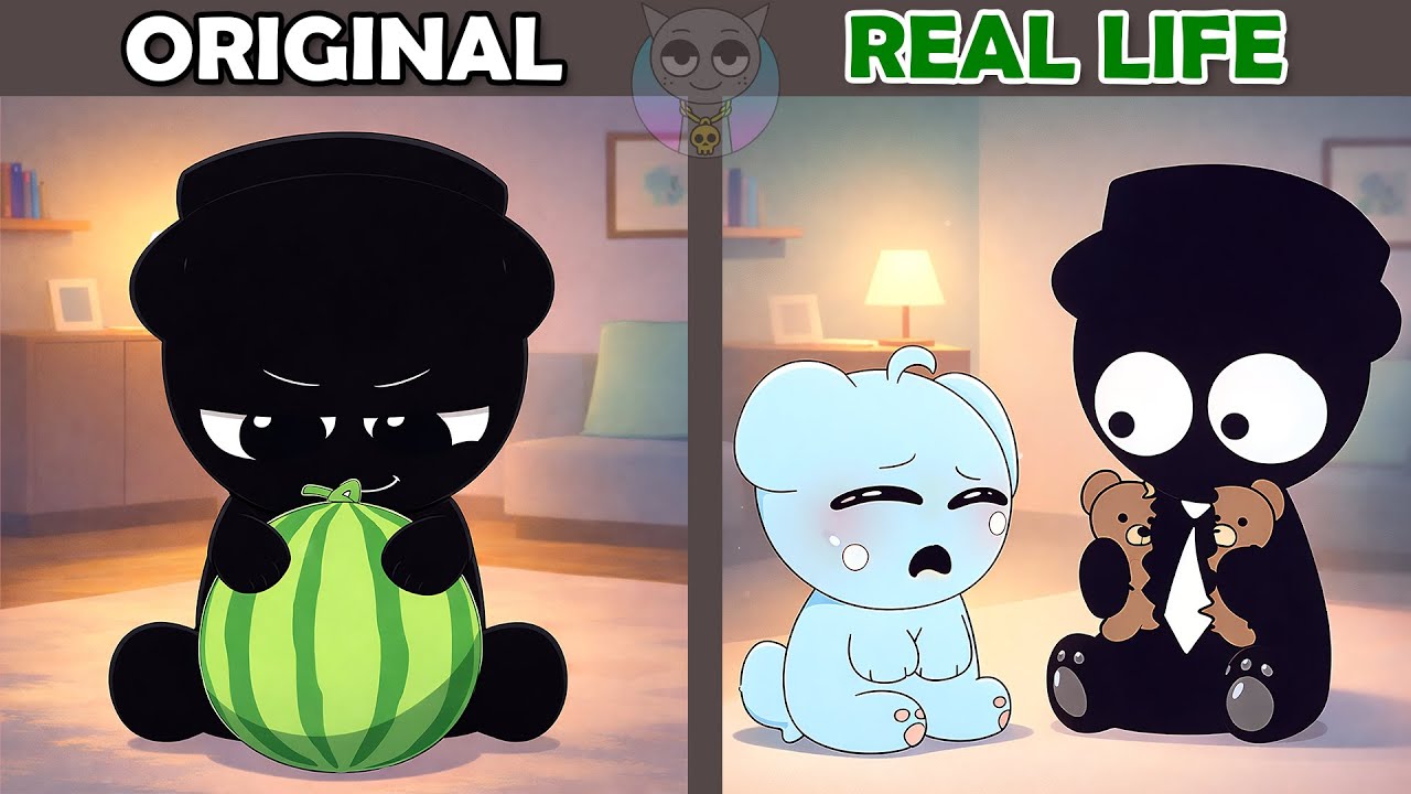 Best TikToks of Incredibox Sprunki: Black Thought It Was A Watermelon 🍉 | Original vs Plush Toys