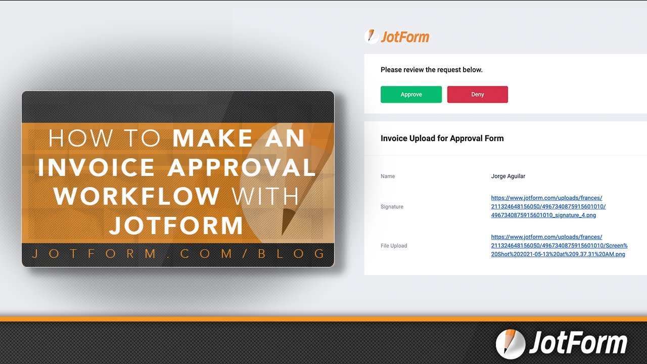 How to make an invoice approval workflow using Jotform
