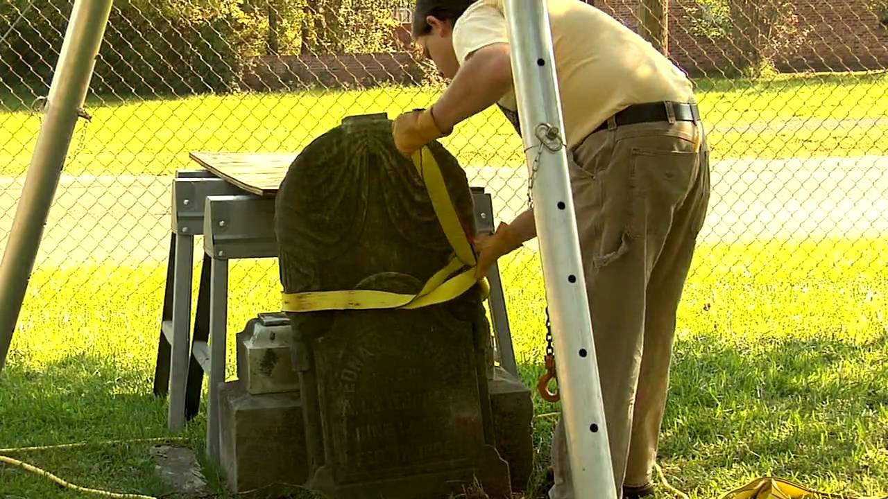 Lifting and Hoisting Stone Grave markers