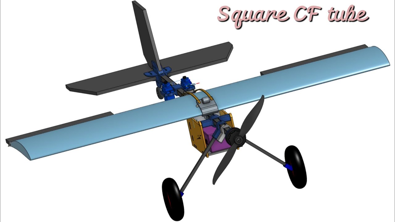 SquareTube carbon fiber RC plane maiden