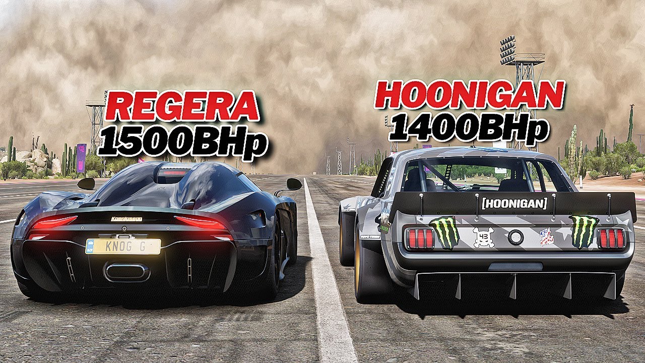 FH5 DRAG RACE: Hoonigan Ford Mustang Vs Koenigsegg Regera
