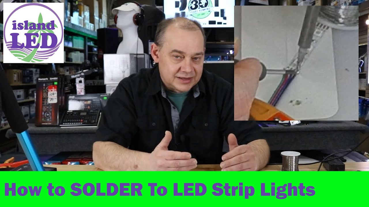 Как припаять светодиодную ленту к 4-проводному кабелю 5050 RGB и как соединить две секции вместе.