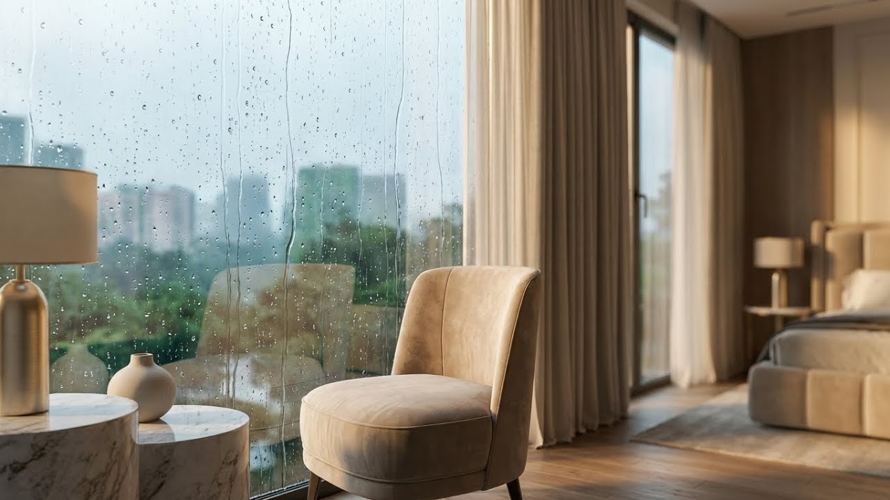 Deep Comfort Rain Sounds for Sleeping Minimalist Room with Soft Candlelight Sleep Deeply 🌲