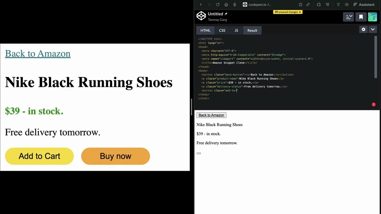 How to clone amazon in html and css