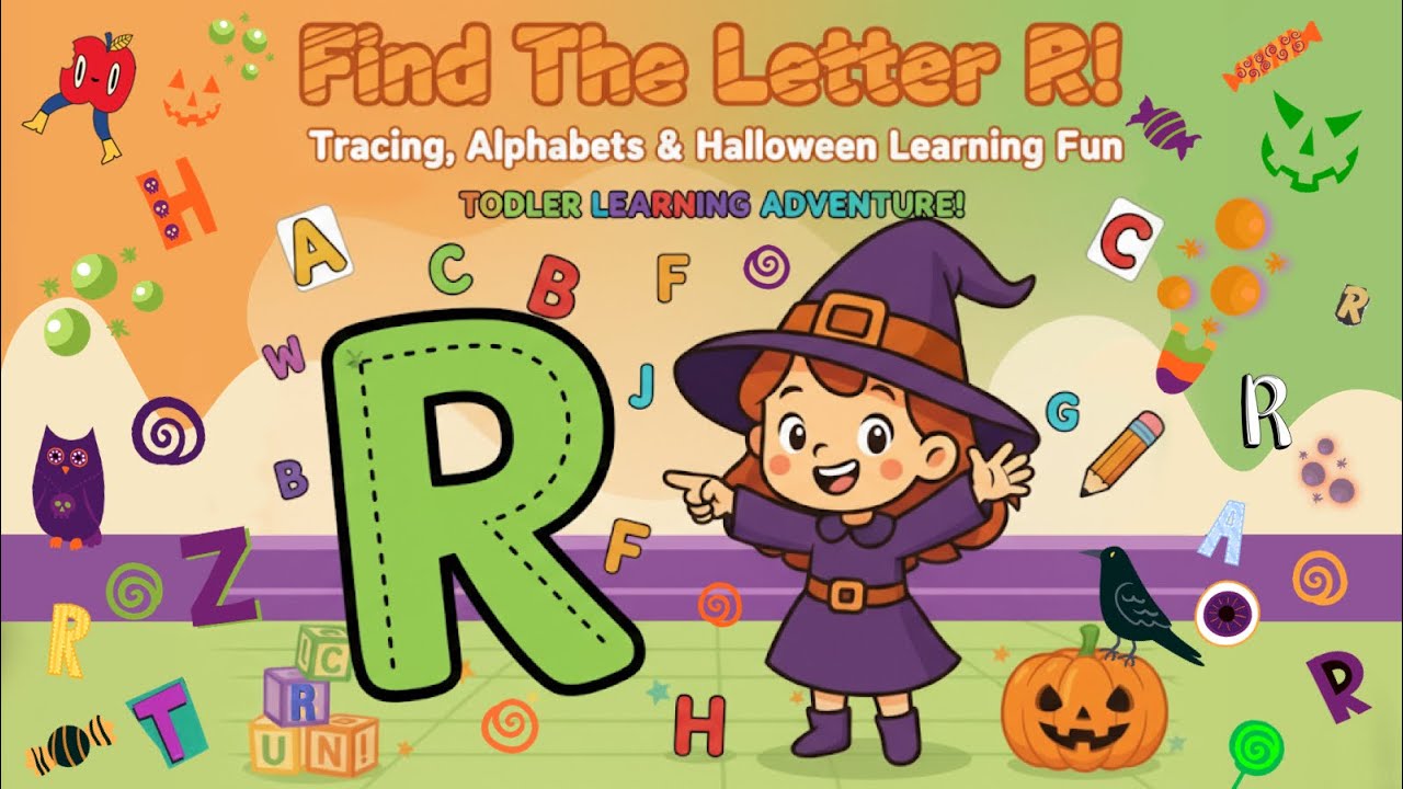 Find The Letter R! Tracing, Alphabets & Halloween Learning Fun