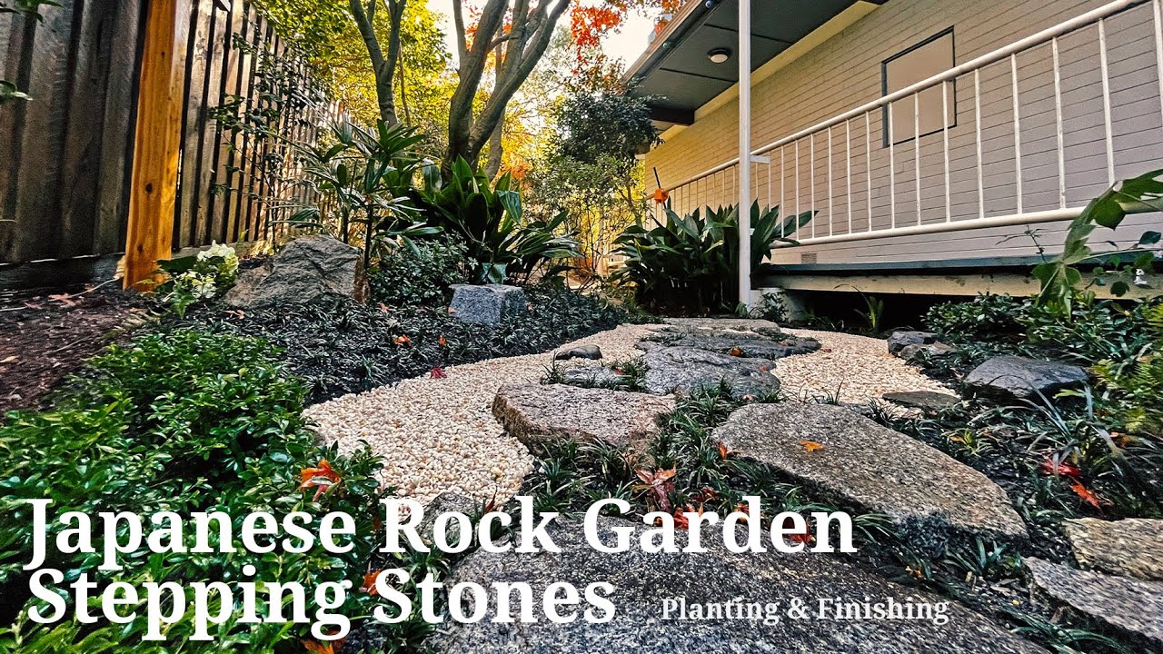 #Final Making Japanese Rock Garden, Stepping Stones garden, Planting and finishing