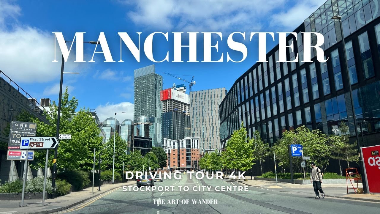 Spring Driving Tour Manchester, UK (4K) - Stockport to Manchester City Centre (Greater Manchester)
