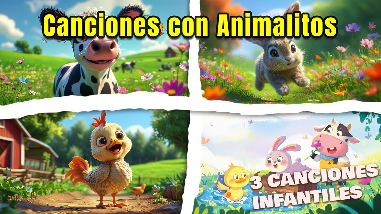 Diversión en la Granja y el Bosque con Animalitos 🌾🌳 | Tres Canciones Infantiles para Pequeños