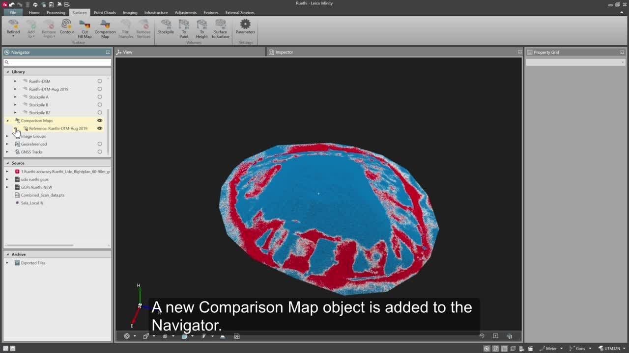 Leica Infinity – Surfaces Module - How to create comparison maps