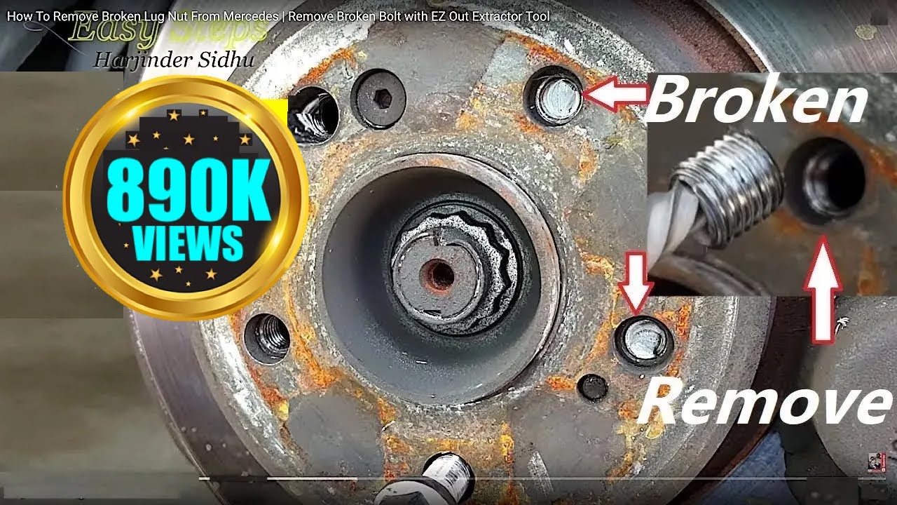 How To Remove Broken Lug Nut From Mercedes | How To Remove Broken Bolt with EZ Out Extractor Tool