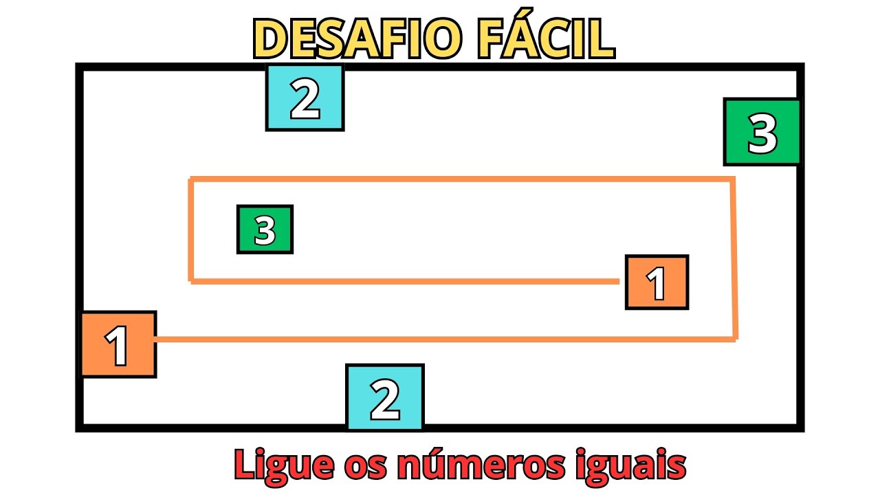 4 DESAFIOS - Ligue 1 com 1, 2 com 2 e 3 com 3 sem cruzar as linhas.