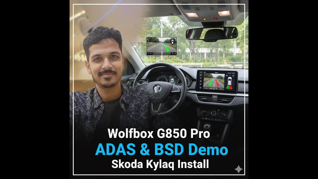 Wolfbox G850 Pro: ADAS & BSD Features Demo in Skoda Kylaq