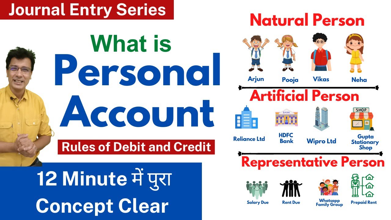 Personal Account क्या होता हैं-Natural, Artificial and Representative A/C| Rules of Debit and Credit