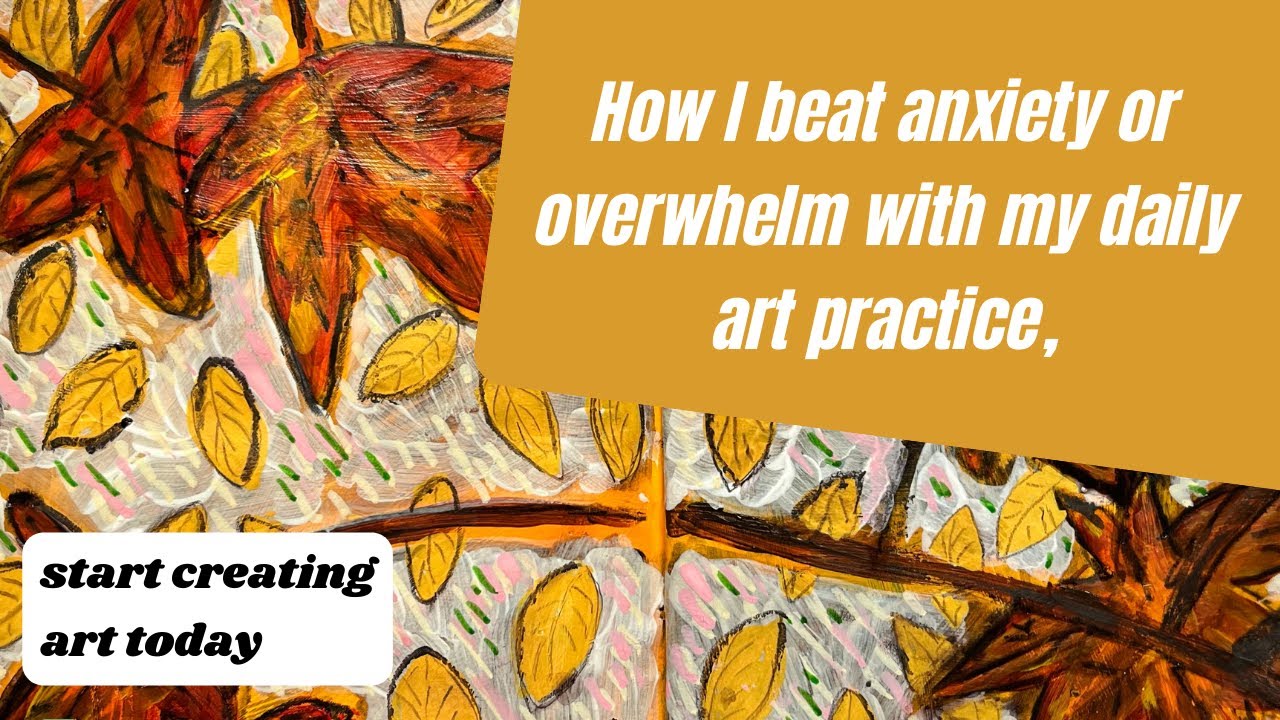 A daily art journal practice to calm down, art tutorial