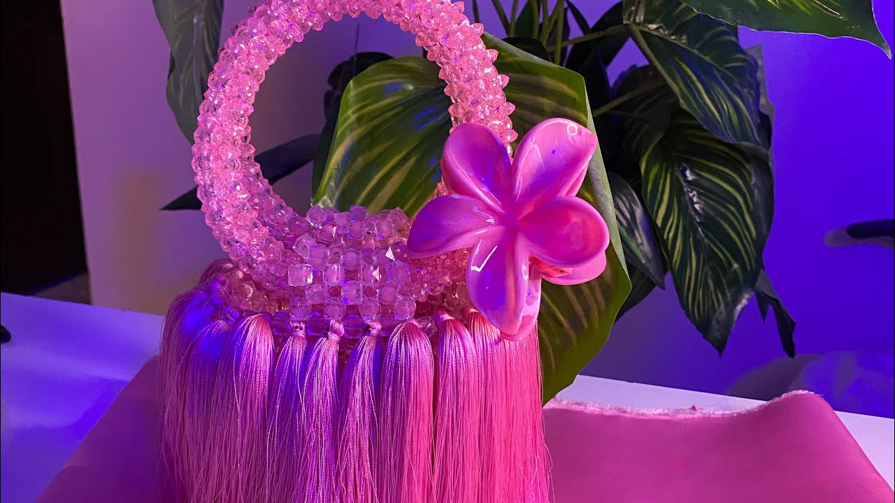 Rainy cozy productive night|Lets make pink tassels for this classy round beaded bag #subscribe #live