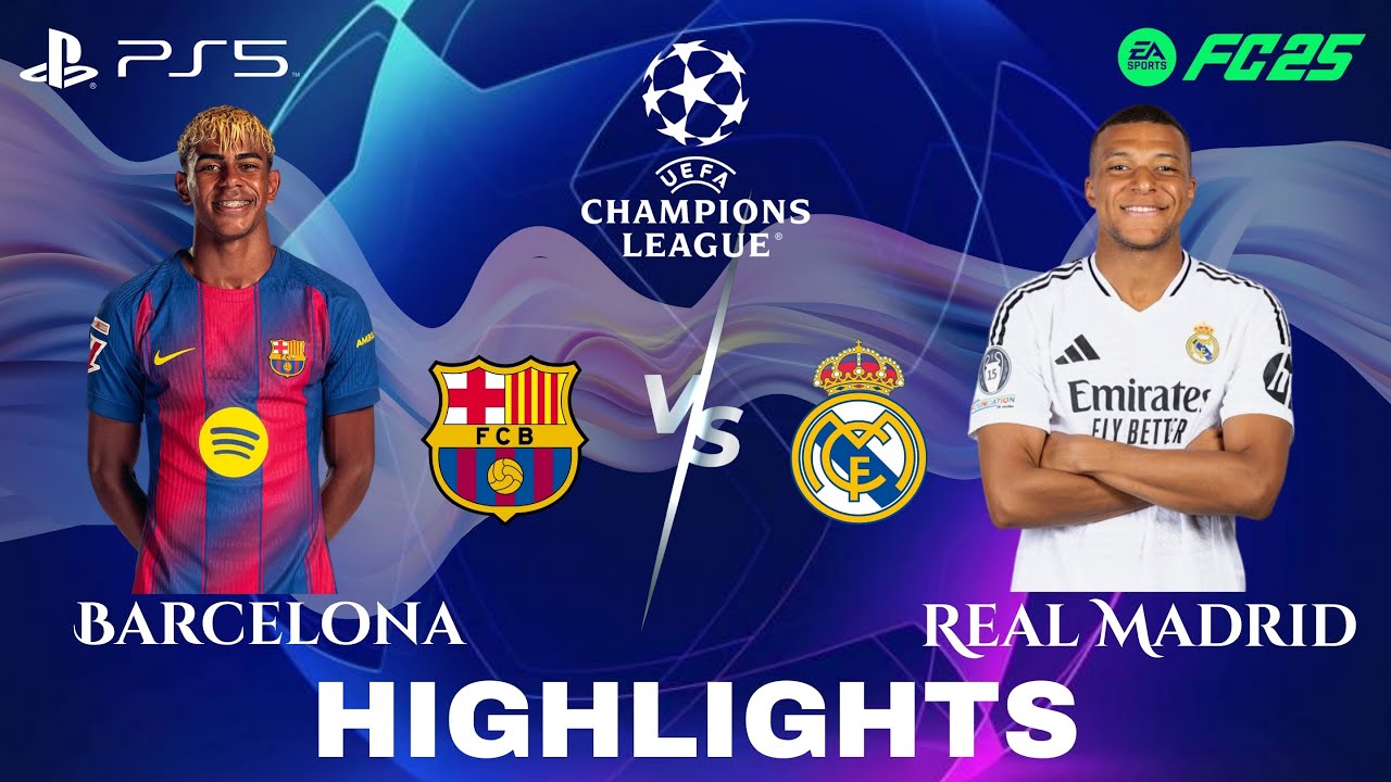 Barcelona vs Real Madrid | UCL Final Highlights 2025 | #barcelona #lewandowski #mbappe #realmadrid