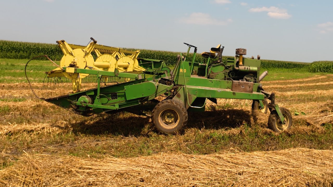 Cutting oats!! John Deere wind rower ￼