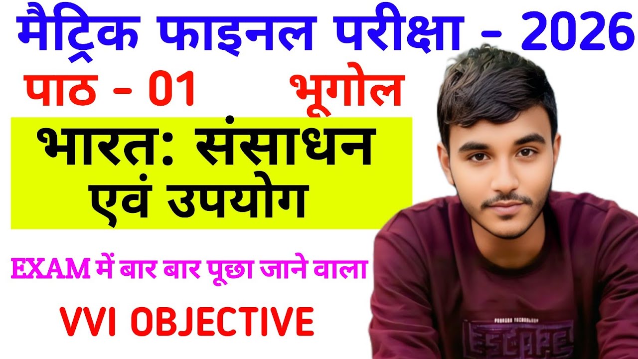 Class 10|Geography |भूगोल|भारत :- संसाधन एवं उपयोग|Objective