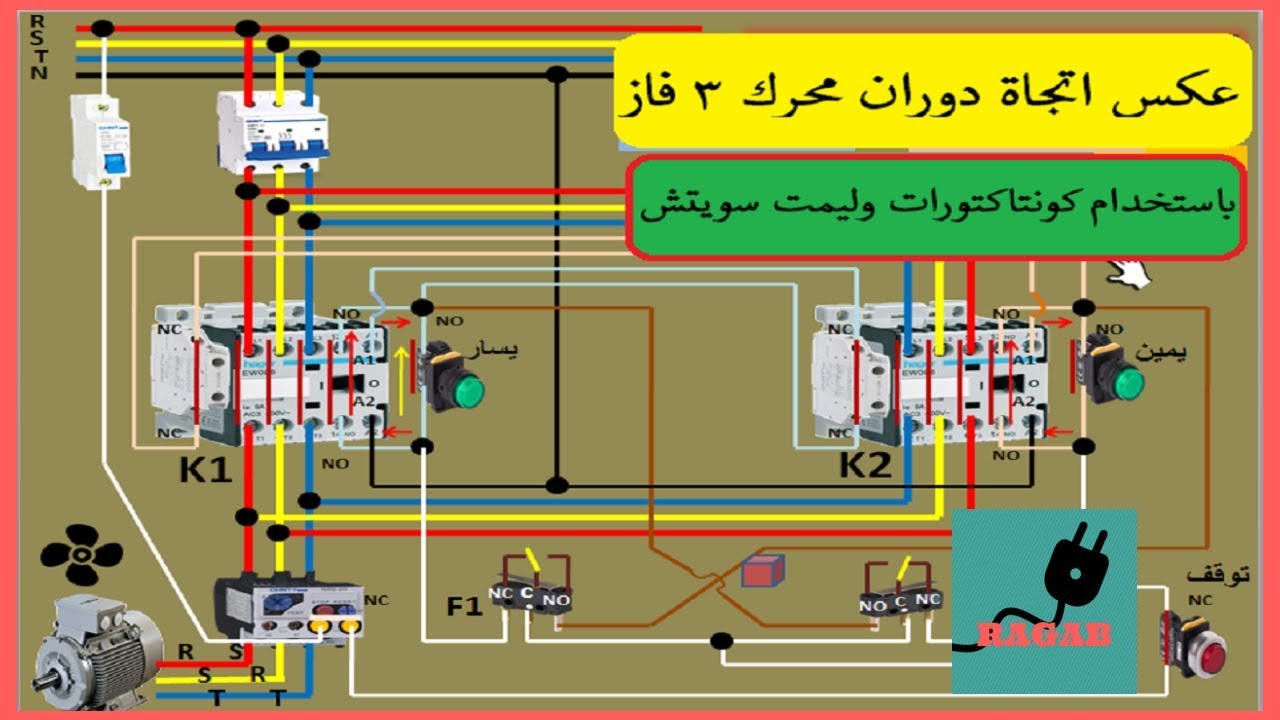 عكس دوران موتور باستخدام ليميت سويتش بالتفصيل