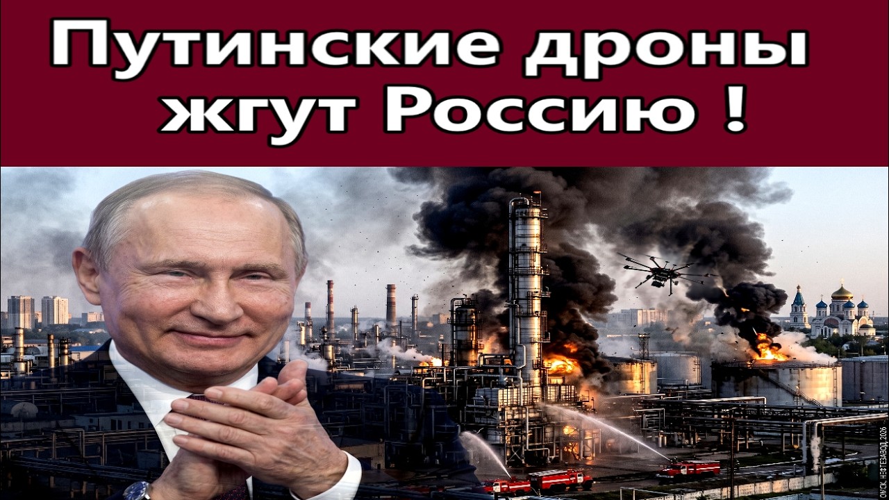 Путинские дроны жгут Россию ! Рабочий метод , сущности управляют властью !