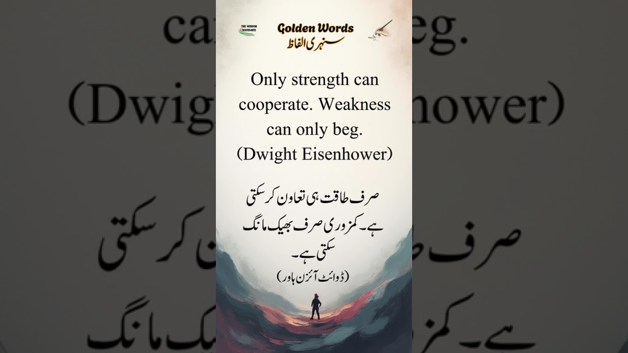 💥 Strength builds bridges, weakness asks for help| Dwight Eisenhower
