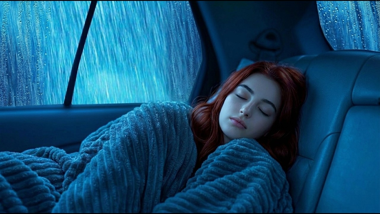 Fall Asleep in 3 Minutes 🚗🌧️ Heavy Rain & Thunderstorm Sounds in the Car at Night