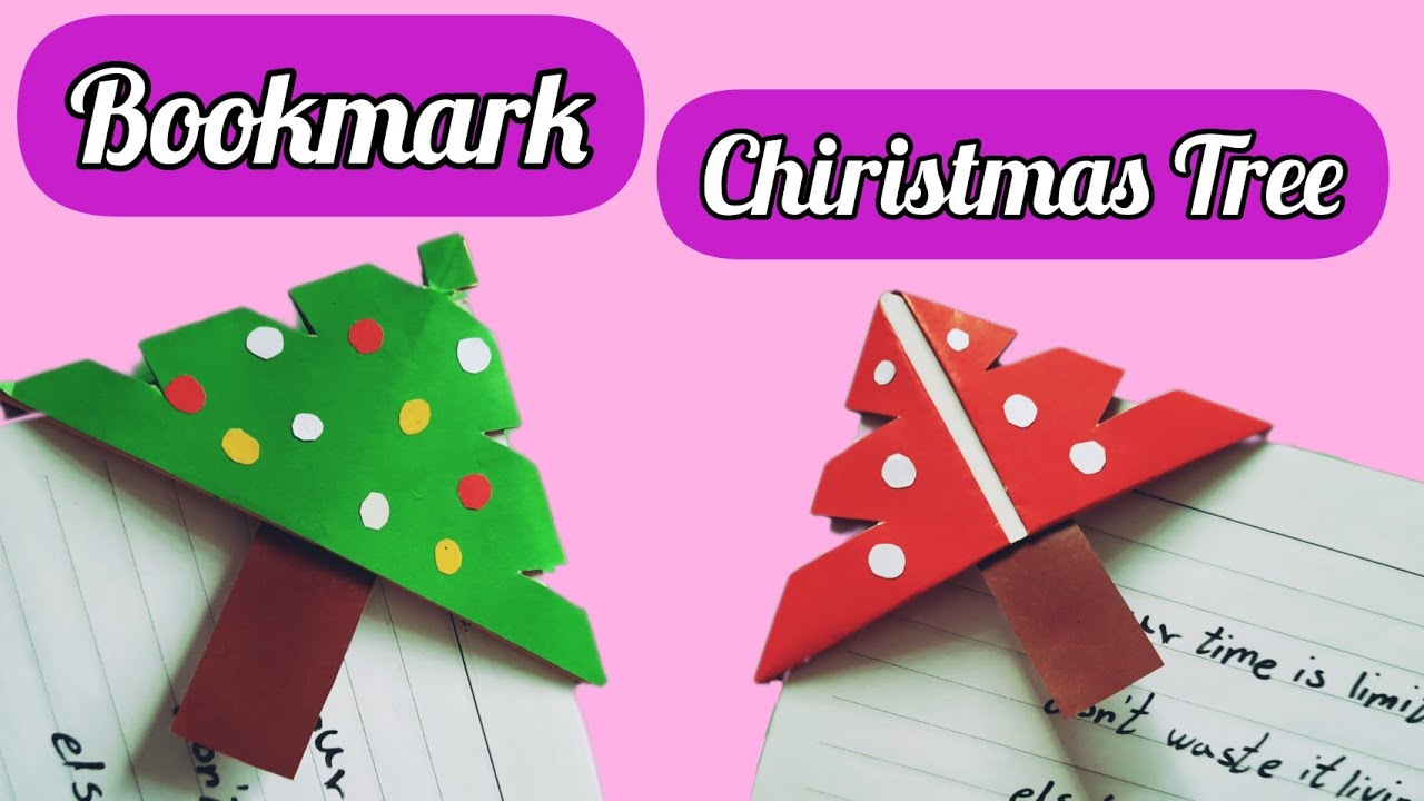 Bookmark:how to make Easy Christmas Tree Bookmark Corner:Christmas Corner Bookmark:easy origami