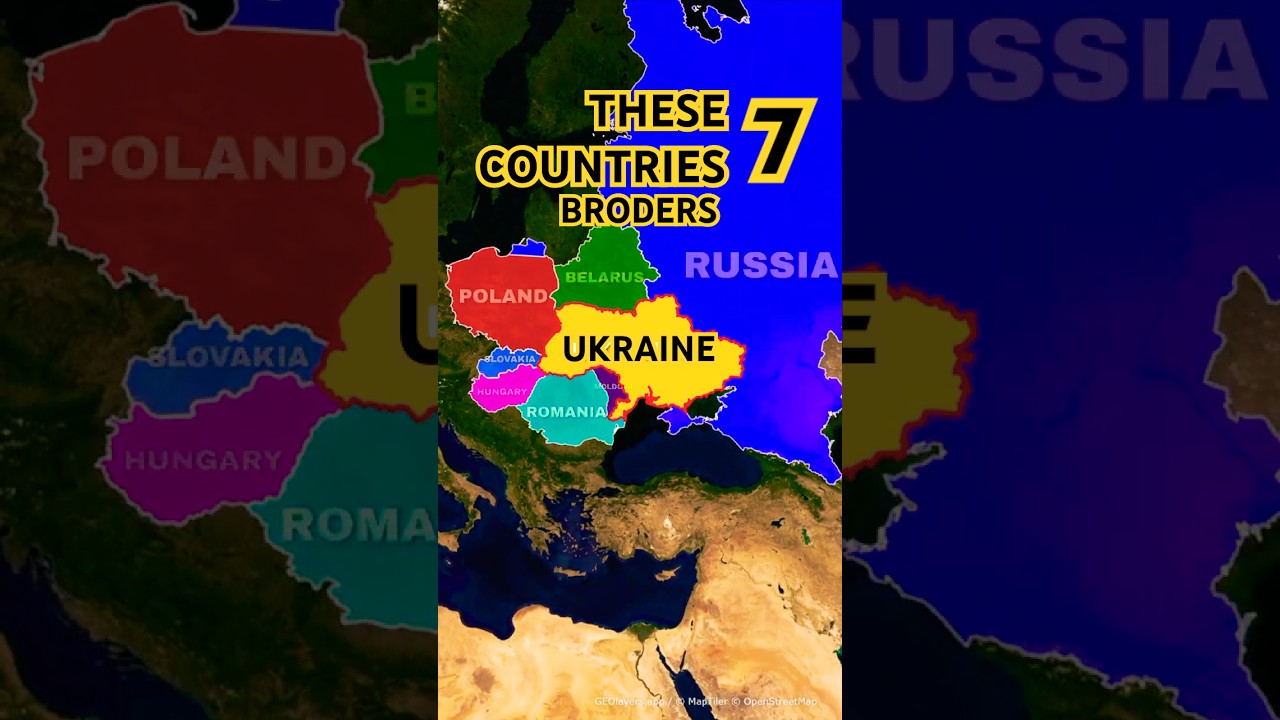 These 7 Countries Border Ukraine &mdash; One is at War With It #ukraine #russia #worldmap #nato
