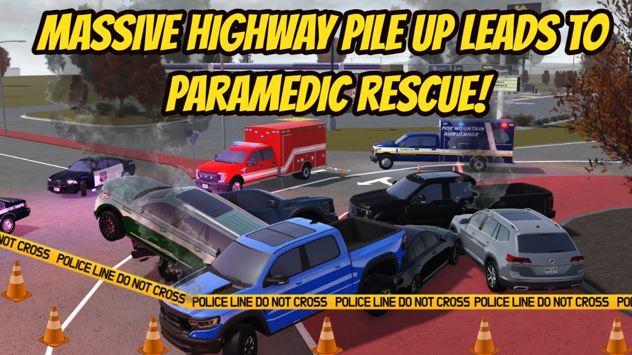 Greenville, Wisc Roblox l MASSIVE Highway Accident Paramedic EMS Rescue Roleplay