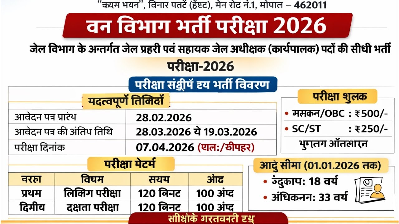 Direct Recruitment Examination-2026 for the posts of Forest Guard and Field Guard