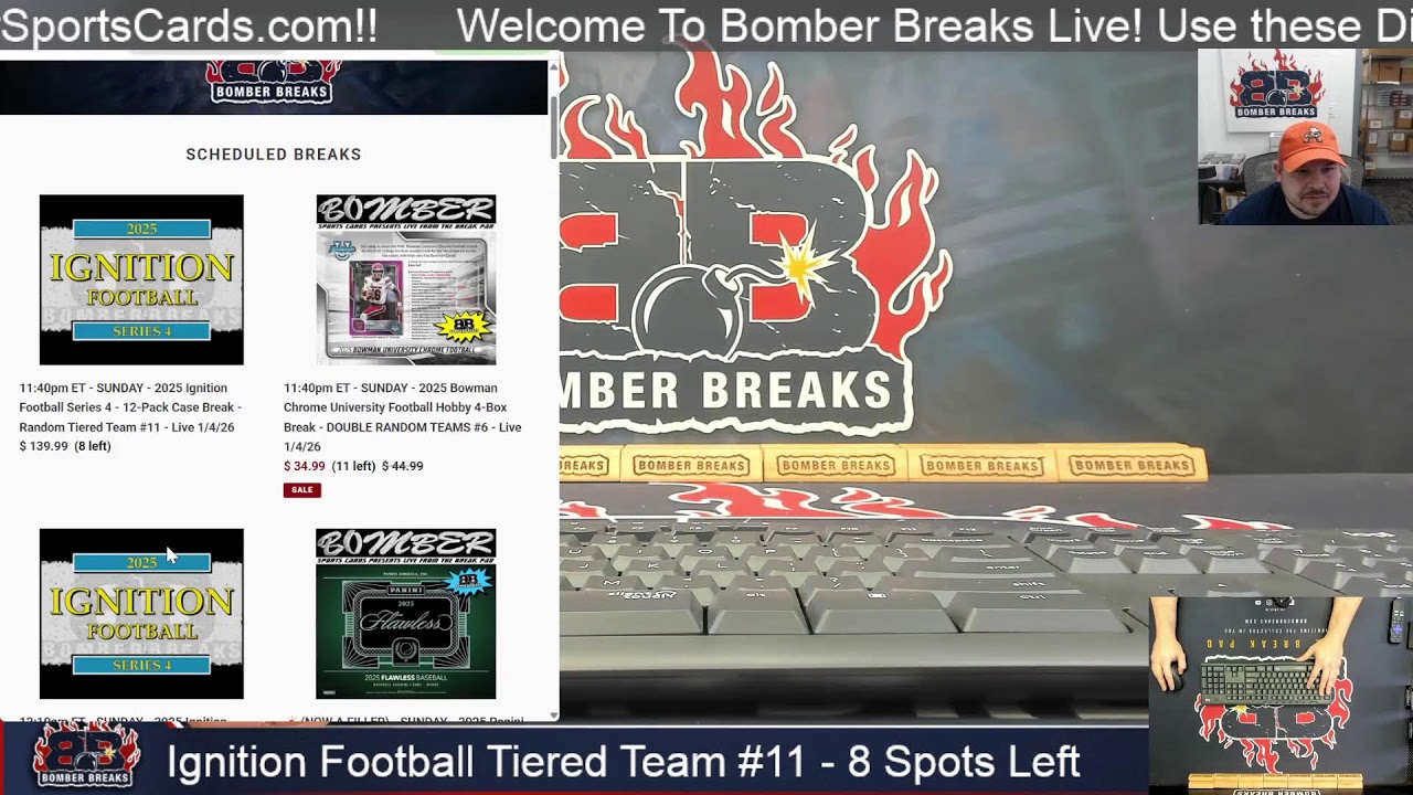 Bomber Sports Cards Live Box & Case Breaks!
