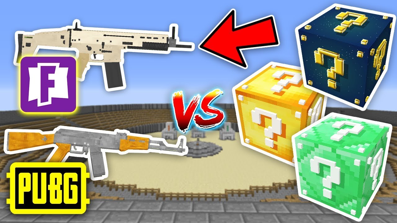 PUBG SİLAHLARI VS FORTNİTE SİLAHLARI ŞANS BLOKLARI CHALLENGE - Minecraft