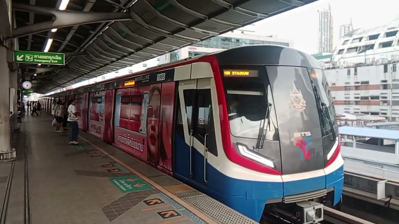 รวมขบวนรถไฟฟ้า BTS สายสีลม 8 ขบวน เข้าออกในชานชาลาที่ 3 สถานีสะพานตากสิน Ep.59