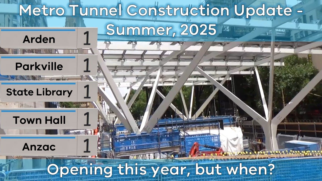 Новости строительства тоннеля метро летом 2025 г. (Melbourne Railway Vlog 237)