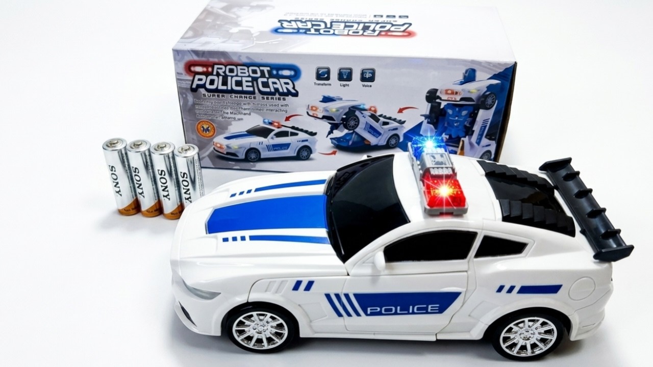 Transforming Police Robot Car Unboxing With Super Satisfying & ASMR Sounds