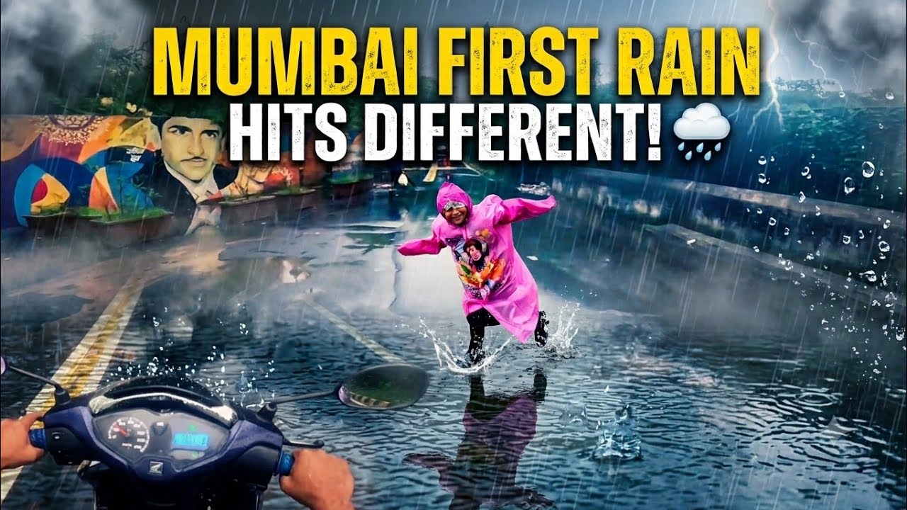 Mumbai First Rain hits different! 🌧️ Driving through first rain in the streets of Mumbai #monsoon 