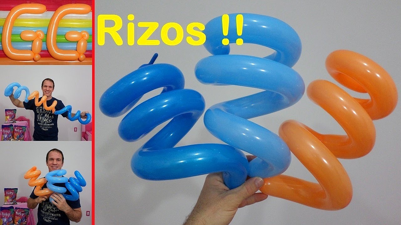 como rizar globos largos - globoflexia facil - globos en espiral - arreglos y decoracion con globos