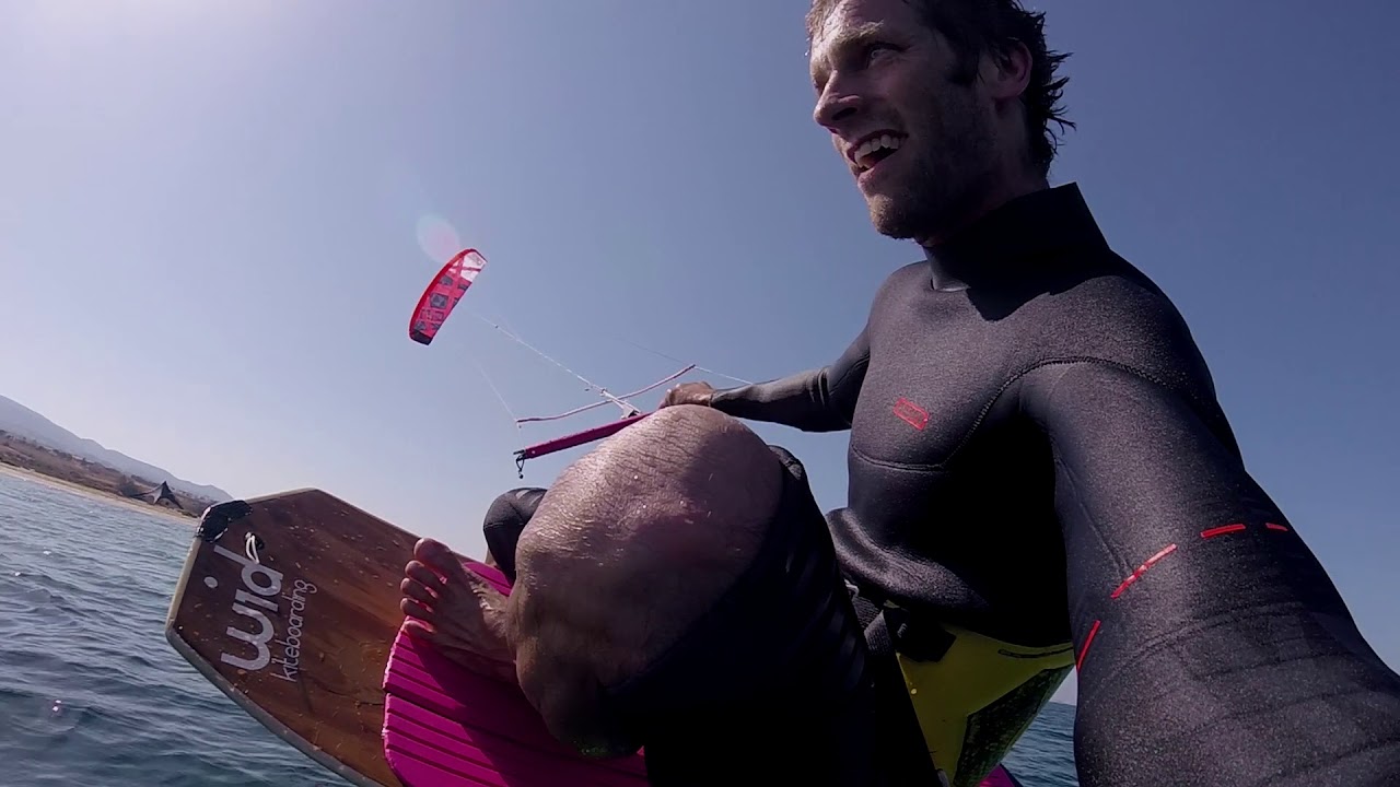 The Island of Paros in Kitefoil, with Seb and Coralie.