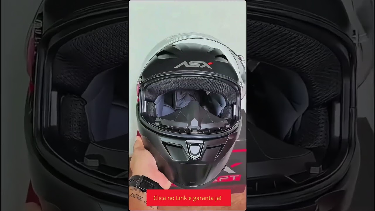 Se liga nesse Capacete Asx Preto Fosco 