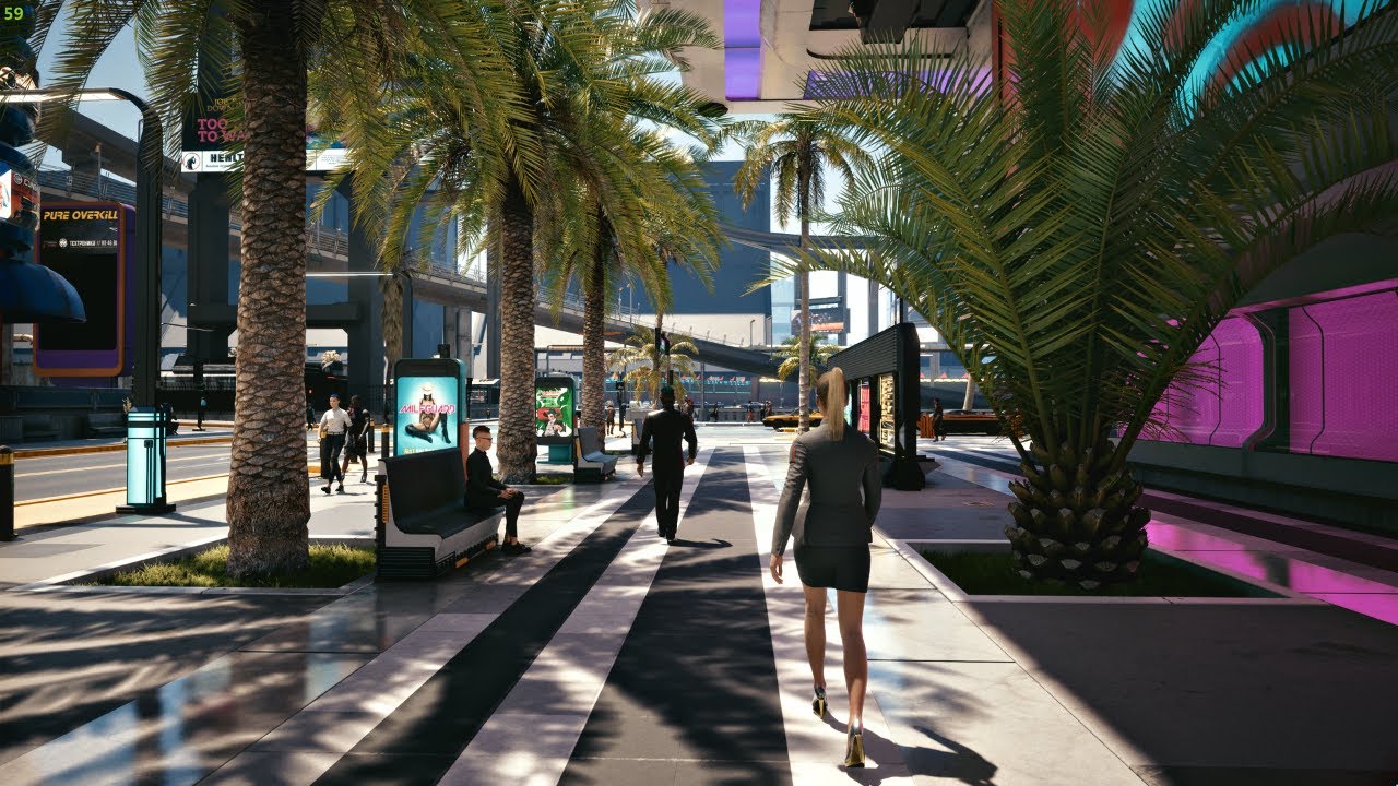Cyberpunk 2077 Ambient Walk from North Oak to Laguna Bend